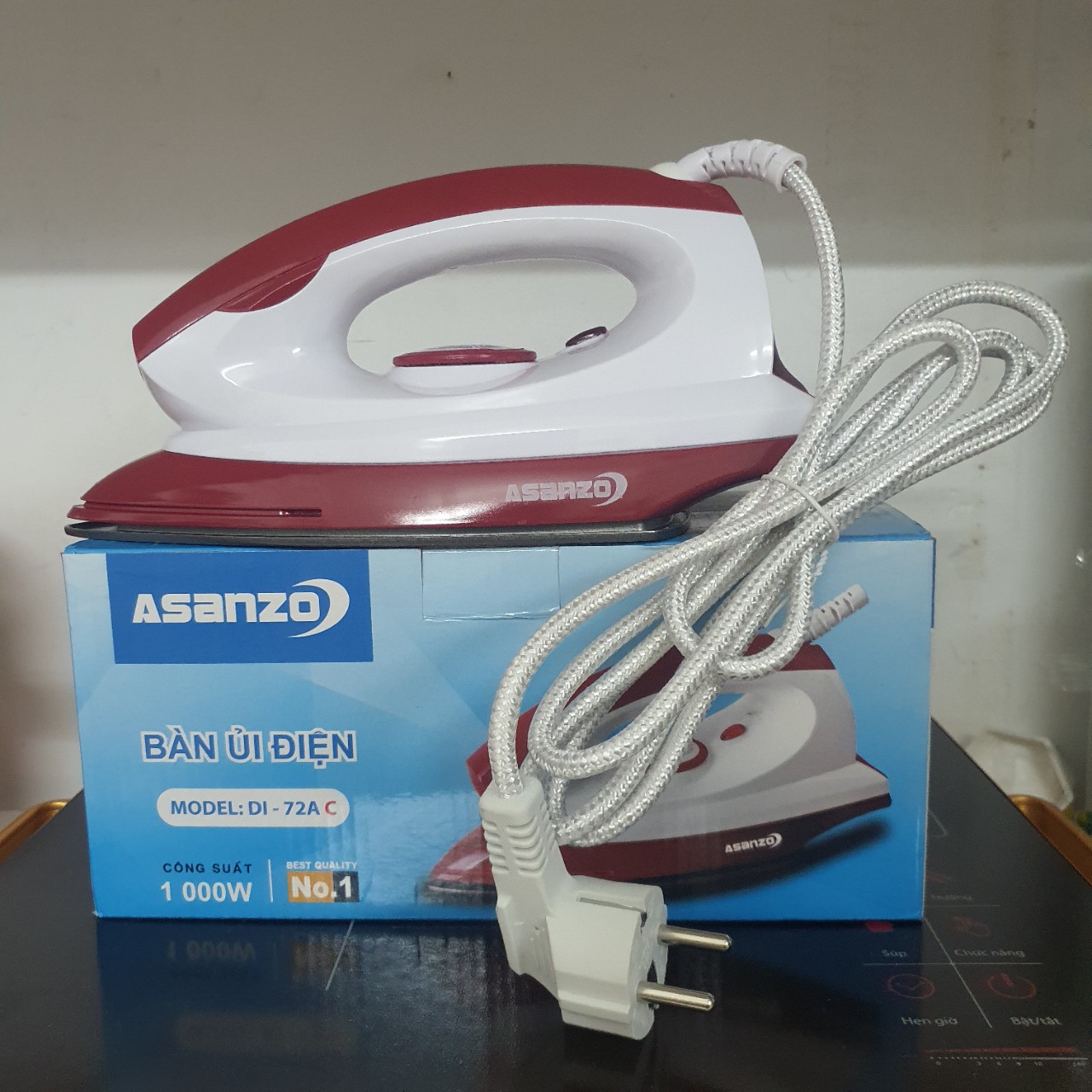 Bàn ủi khô asanzo di-72ac, công suất 1000w, kiểu dáng đẹp