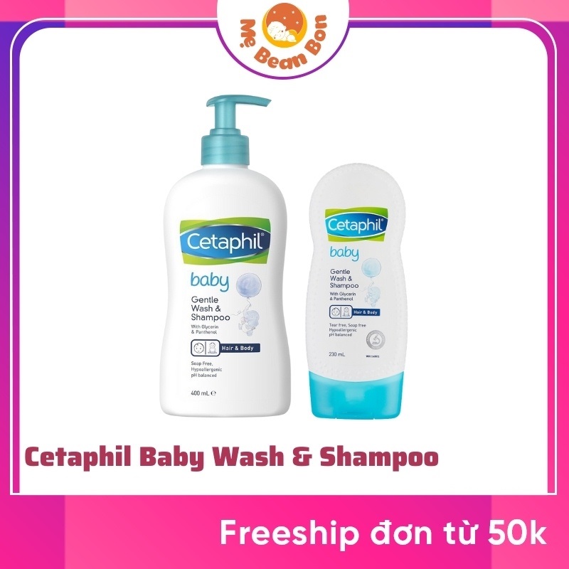 Sữa tắm gội cho bé từ sơ sinh cetaphil baby gentle wash and shampoo 230ml-400ml của úc