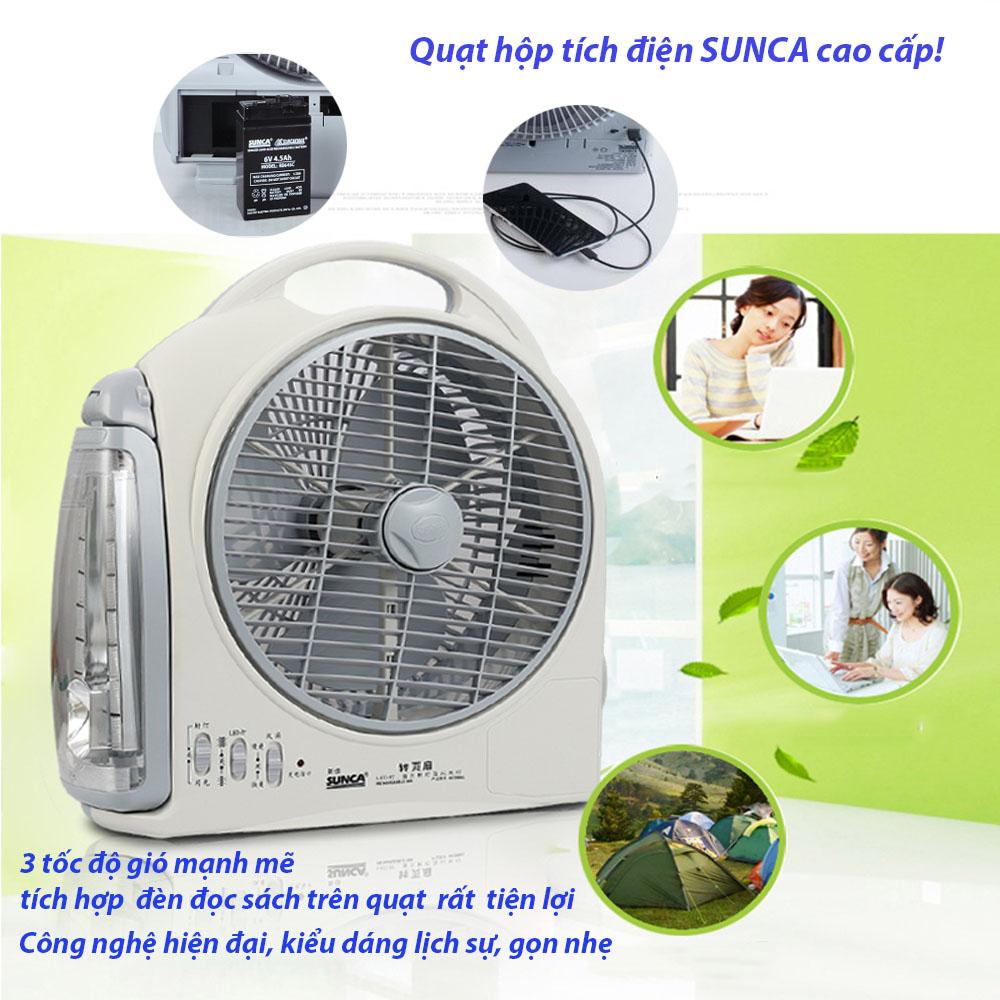 Quạt điều hòa, Quat mini, Quạt tản nhiệt, Quạt tích điện có đèn SUNCA cao cấp, Mẩu mã đẹp sang trọng  tích hợp đèn ngủ, Làm mát, dự trữ điện năng sử dụng khi mất điện, BH 1 đổi 1 bởi TRADEMARD,(SALE50%)