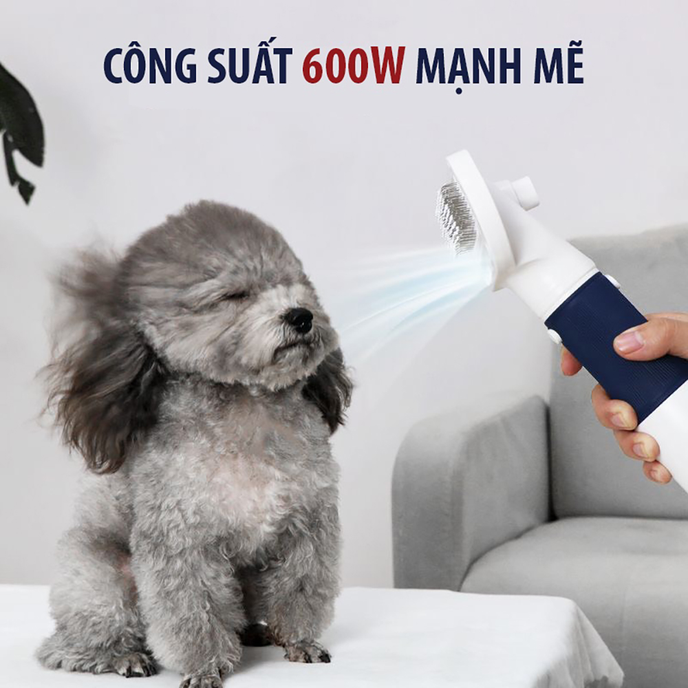 Máy sấy chải lông chó mèo 2in1 Pet Grooming Dryer 600w Máy sấy kiêm lược chải lông - Cutepets