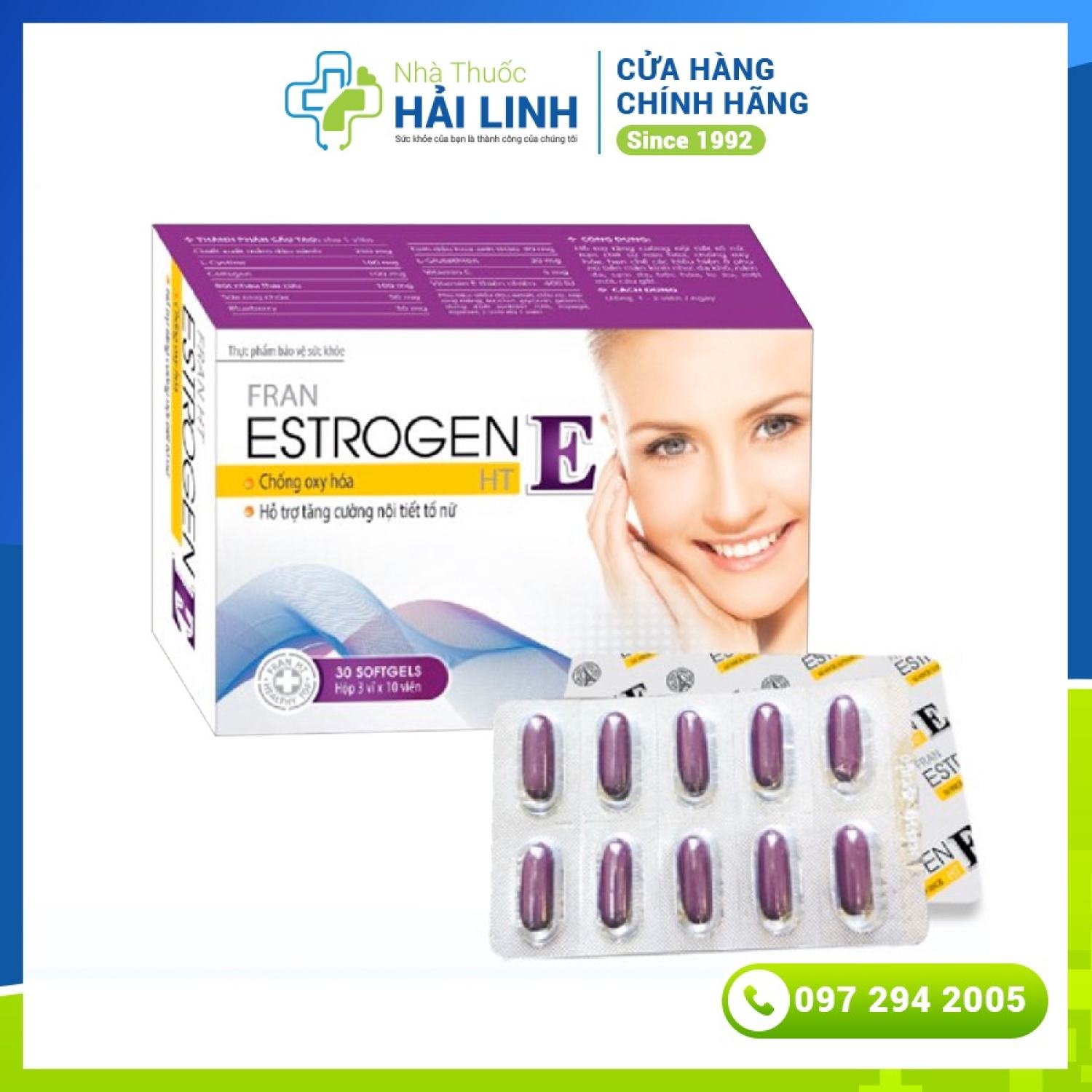 🔱 [CHÍNH HÃNG] Estrogen E - Hỗ trợ cân bằng nội tiết tố nữ, chống oxy hoá