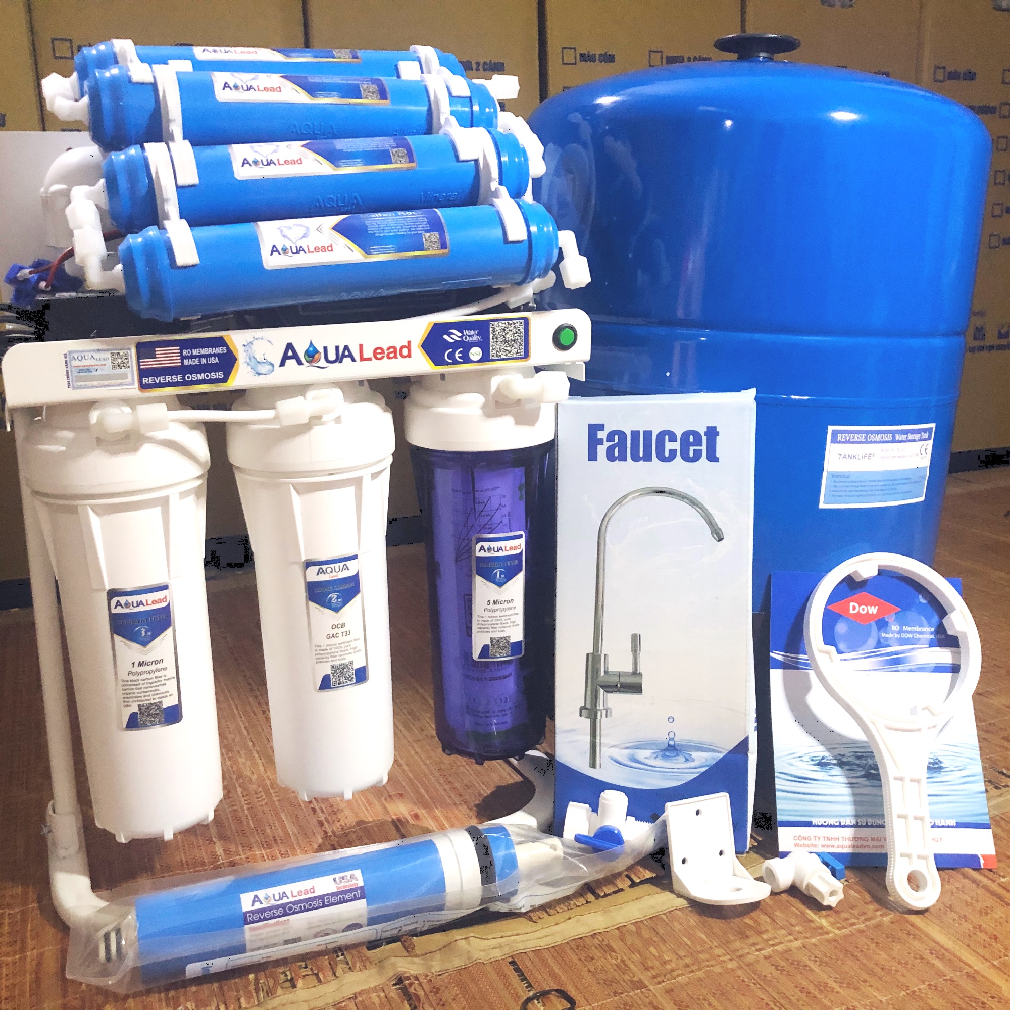Máy lọc nước ro Aqua lead 8 cấp bình áp 40l