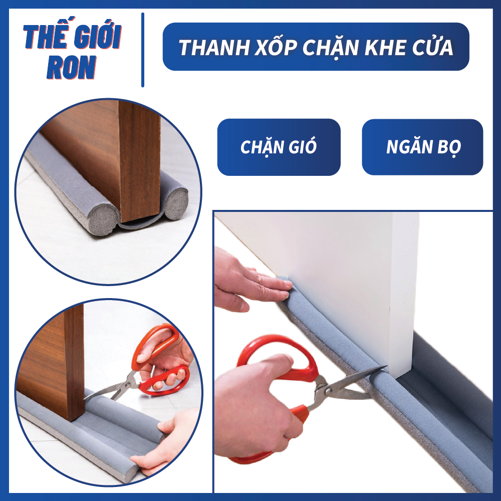 [HCM]Nẹp Xốp Chặn Khe Cửa Đa Năng Chống Côn Trùng Cách Âm Ngăn Gió Lùa Bụi Bẩn Tránh Kẹt Chân