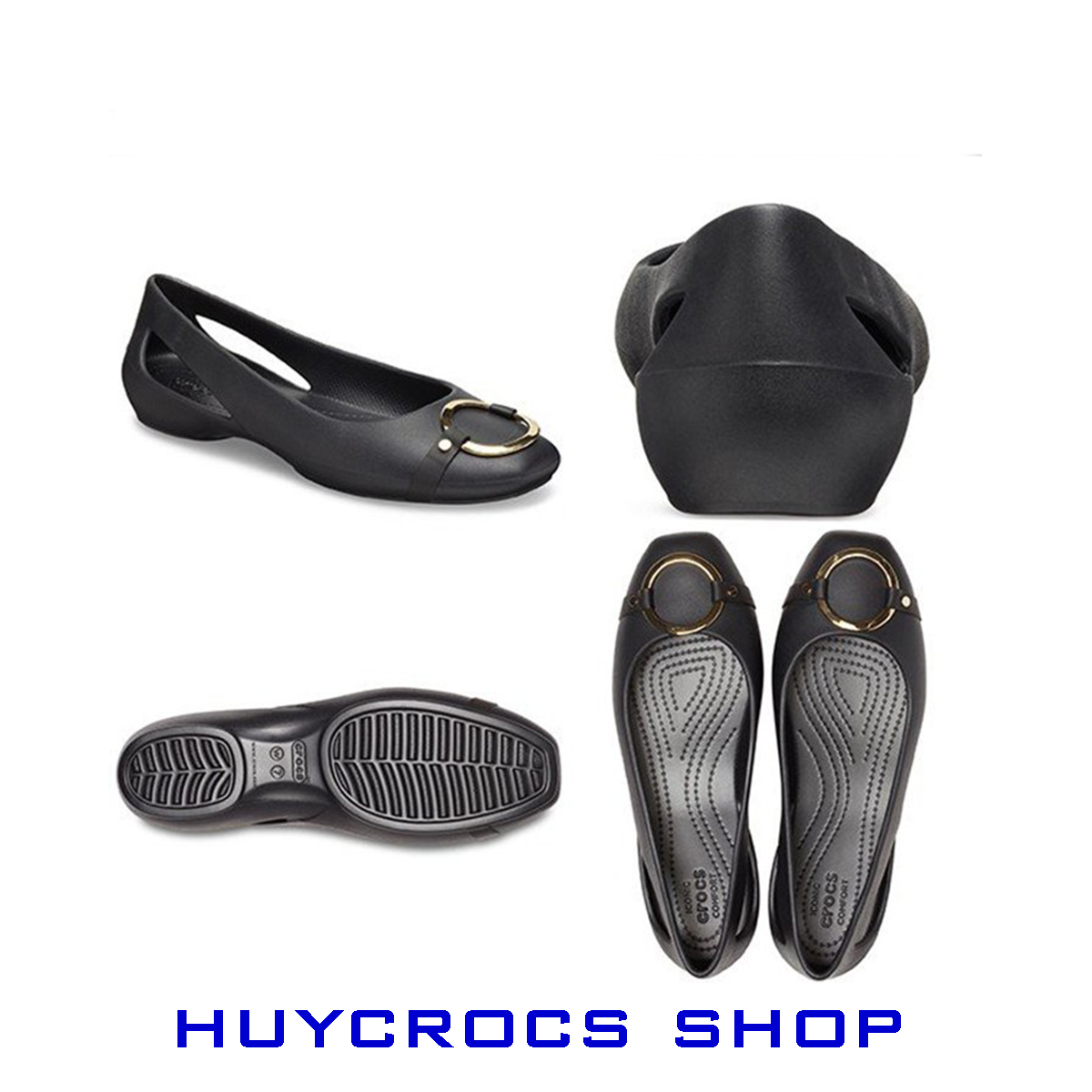 Giày CROCS LAURA có có móc khóa, giày nữ nhỏ gọn, chất liệu nhựa nguyên khối siêu bền, full box