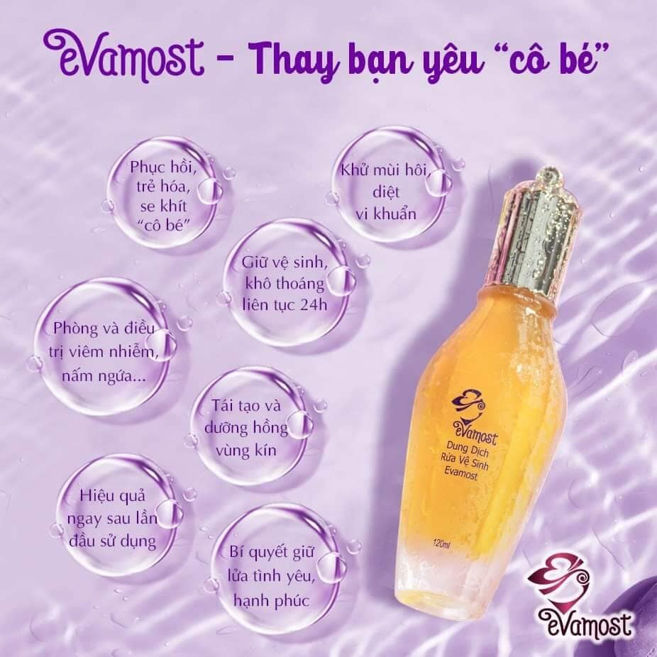 Dung dịch rửa vệ sinh evamost - tri khí hư sạch vùng kín