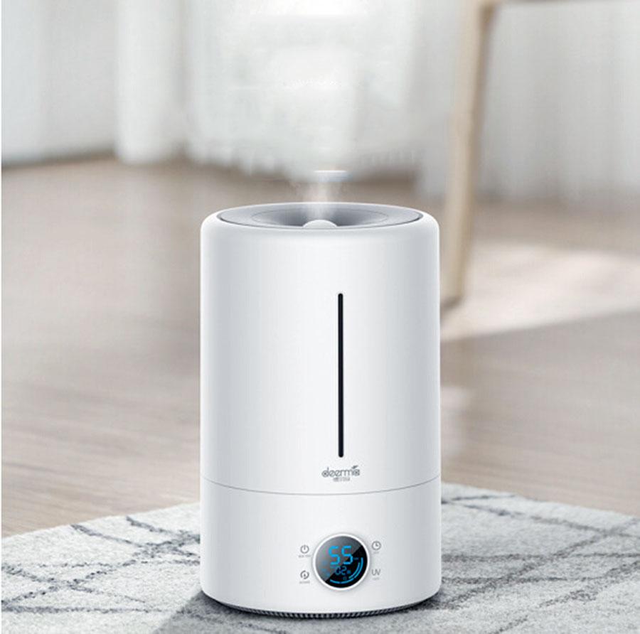 Thiết bị Phun Sương Tạo Độ ẩm Tạo Hơi Nước Máy tạo ẩm thông minh Deerma F628S Thể Tích Lớn 5L Tạo Ẩm giúp làm mát không khí,  không gây khô da .  Có Màn hình led thông minh hiển thị nhiệt độ và độ ẩm, hẹn giờ máy hoạt động.