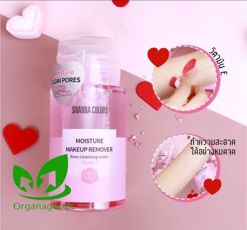 Nước Tẩy Trang KHÔNG CỒN Sivanna Colors Moisture Makeup Remover Rose Vitamin E 180ml