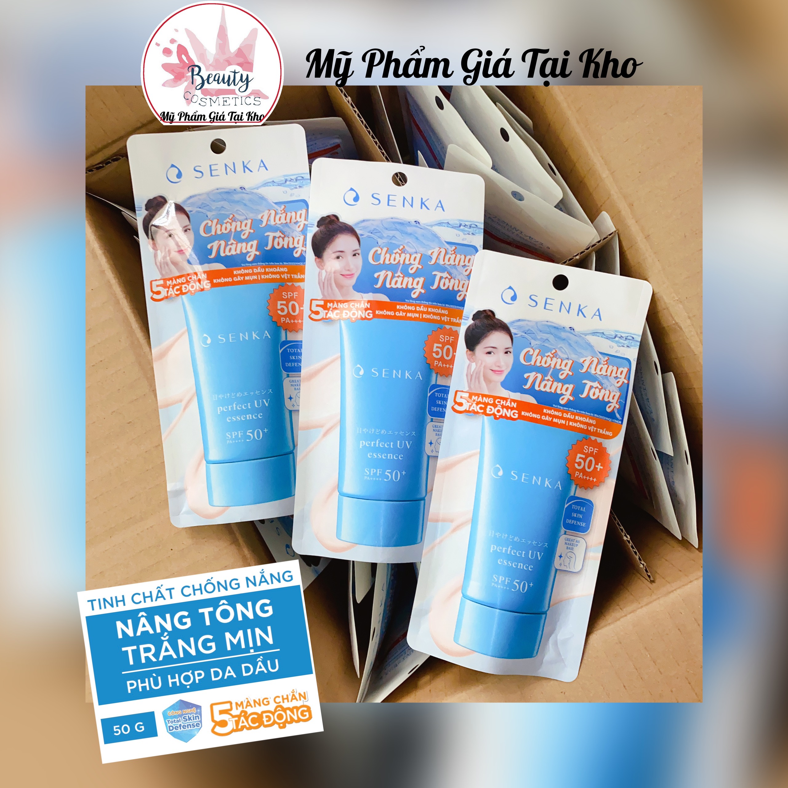 [HCM]New Kem chống nắng dạng tinh chất Senka Perfect UV Essence 50g