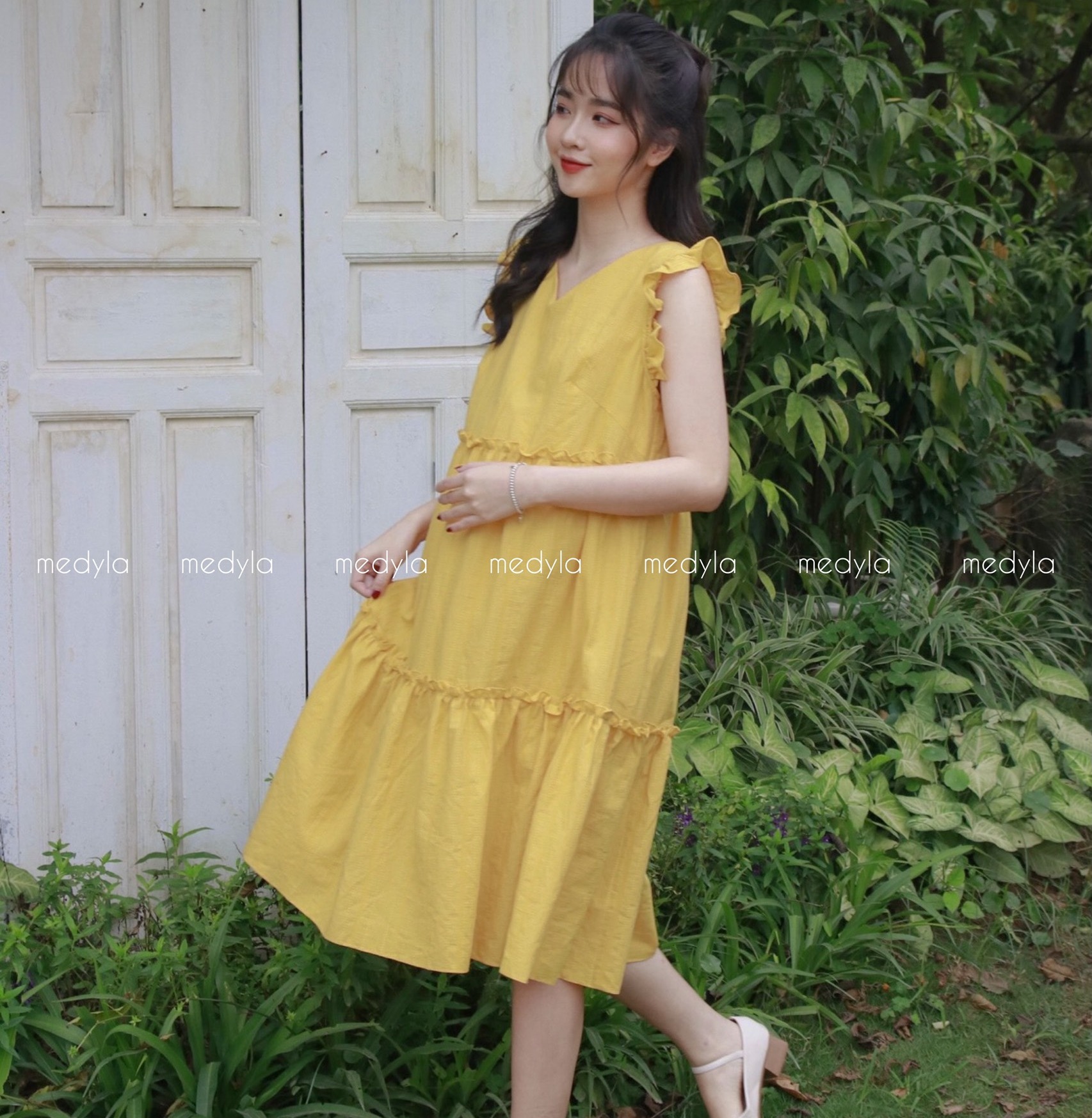 Váy bầu mùa hè thô boi cho bầu đi chơi, du lịch cực xinh - Đầm bầu dự tiệc thiết kế Medyla - VS663