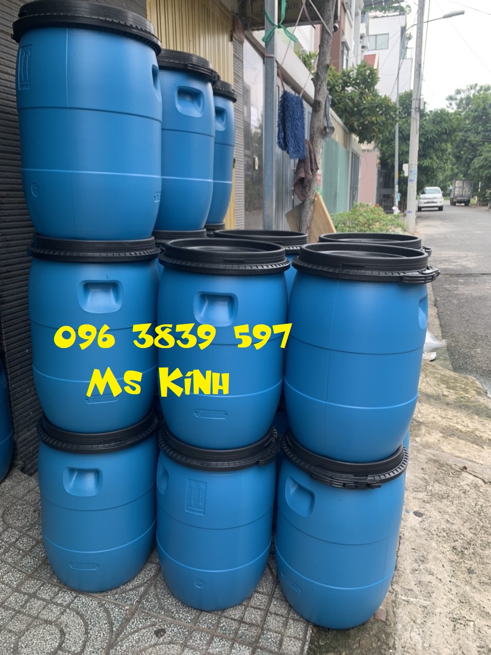 Thùng phi nhựa 50 lit, thùng phuy đựng hóa chất