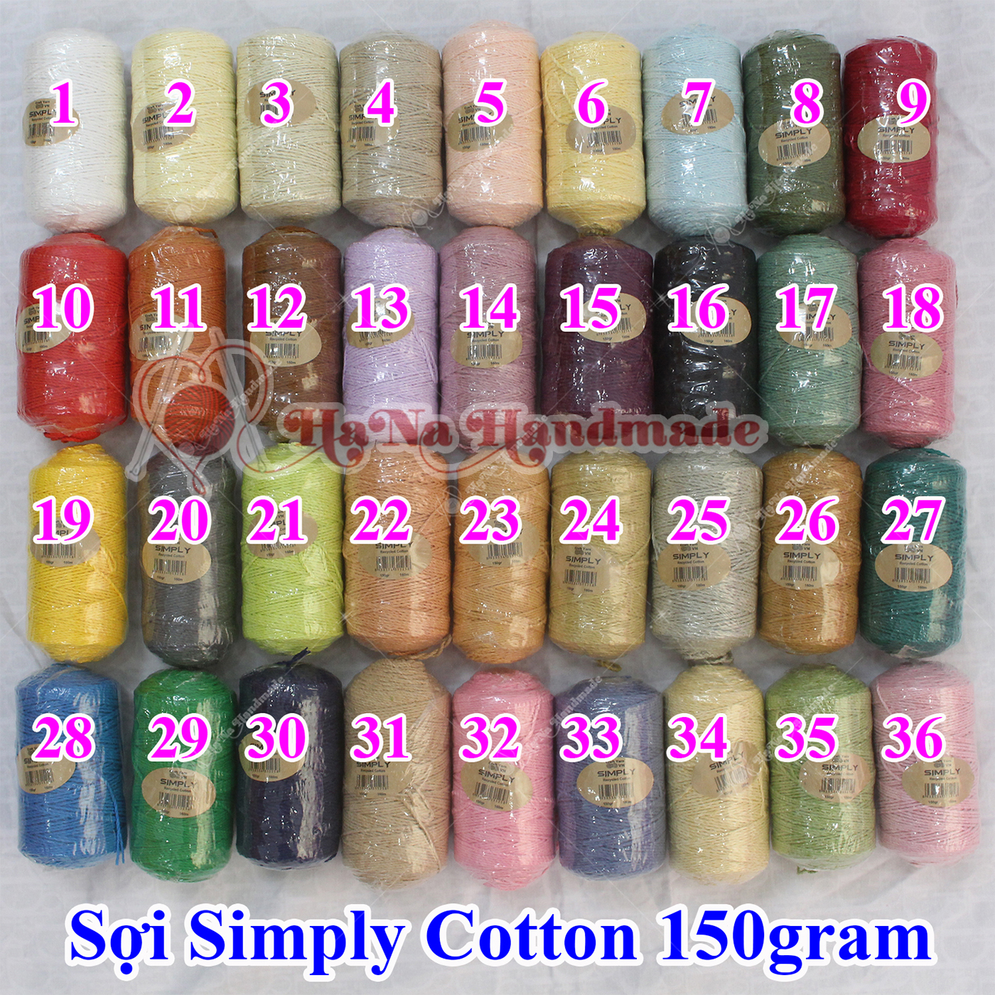 Sợi simply cotton 30k/cuộn/150gram