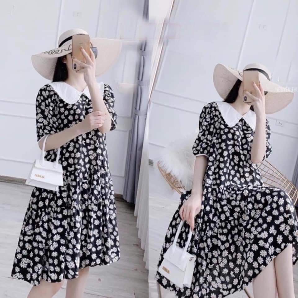 Váy bầu xinh đầm bầu dáng suông chất lụa công sở thiết kế thời trang dạo phố 45-75kg