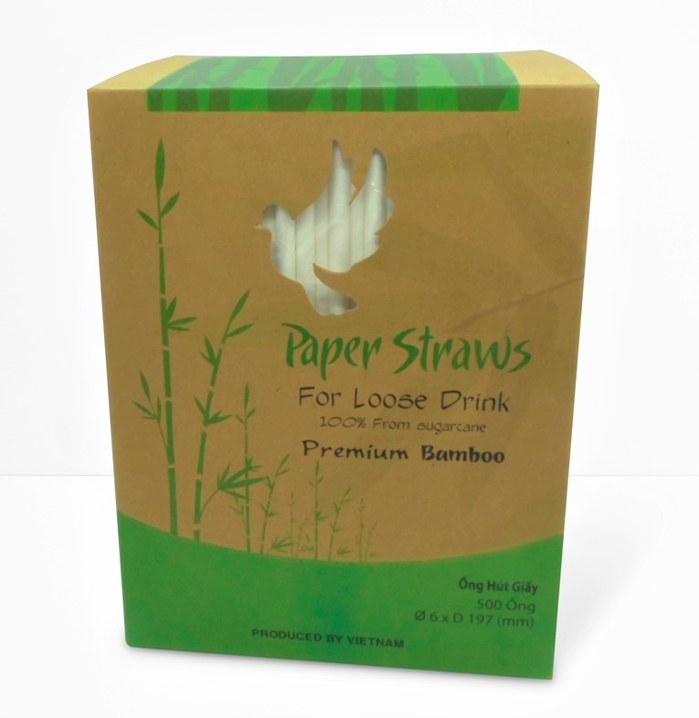 [HCM]Phi 6 - Hộp 500 ống hút giấy làm từ sợi mía