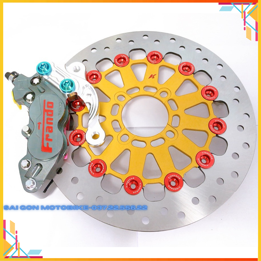 Trước exciter 135 - heo 4 pis frando + đĩa kingdrag size 267mm + pát 4 pis cnc