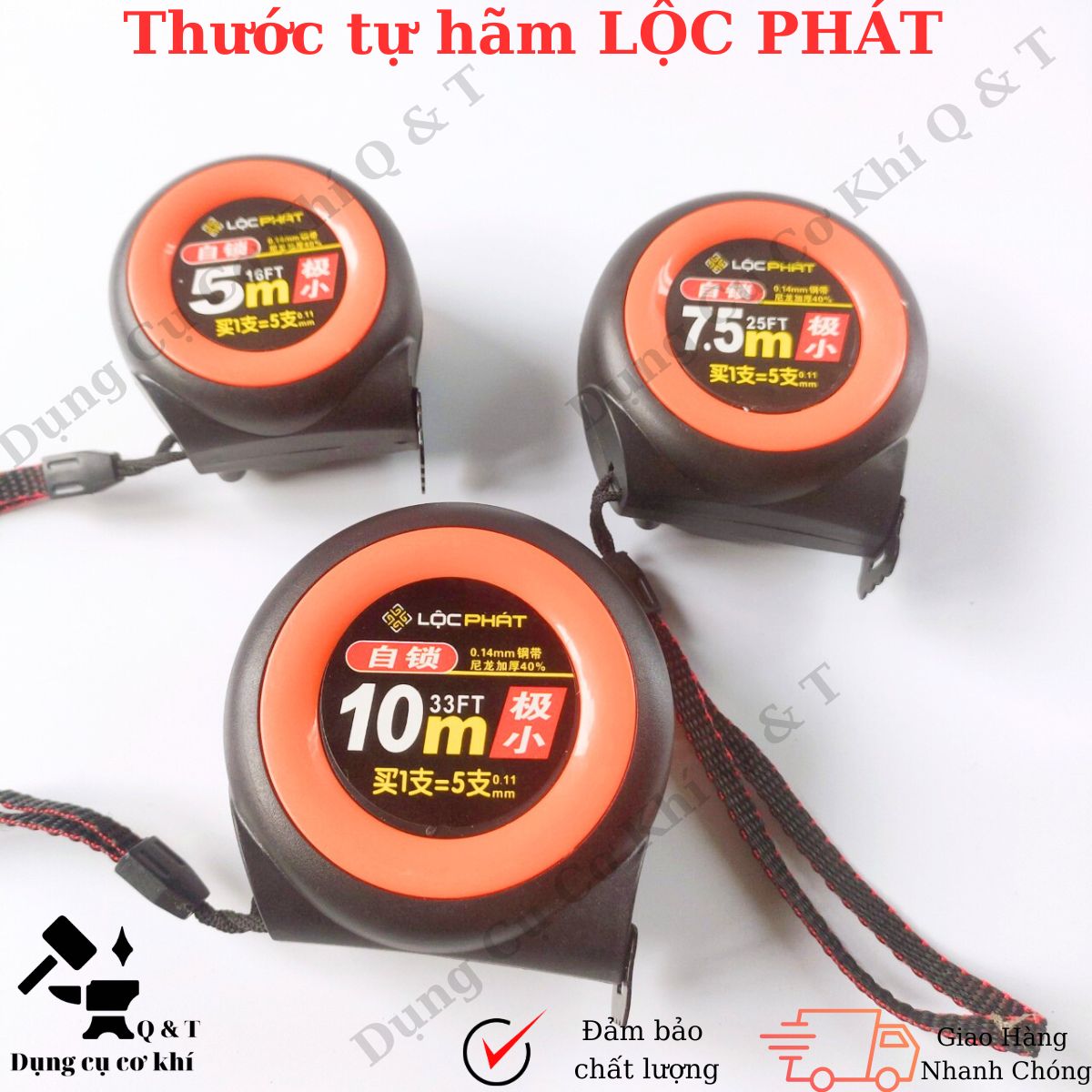 Thước tự hãm , thước kéo lộc phát kích cỡ 5m - 7,5m - 10m bền, rẻ, đẹp