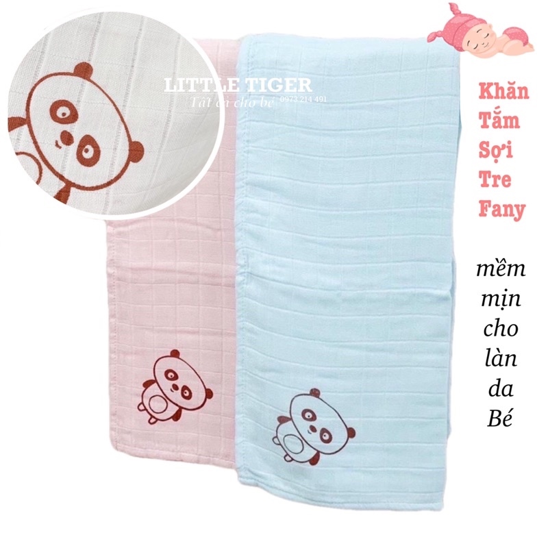 ✽  Khăn tắm sợi tre Fany 87 x 87 cm- Khăn tắm bamboo in hình chú gấu mềm mịn cho làn da bé