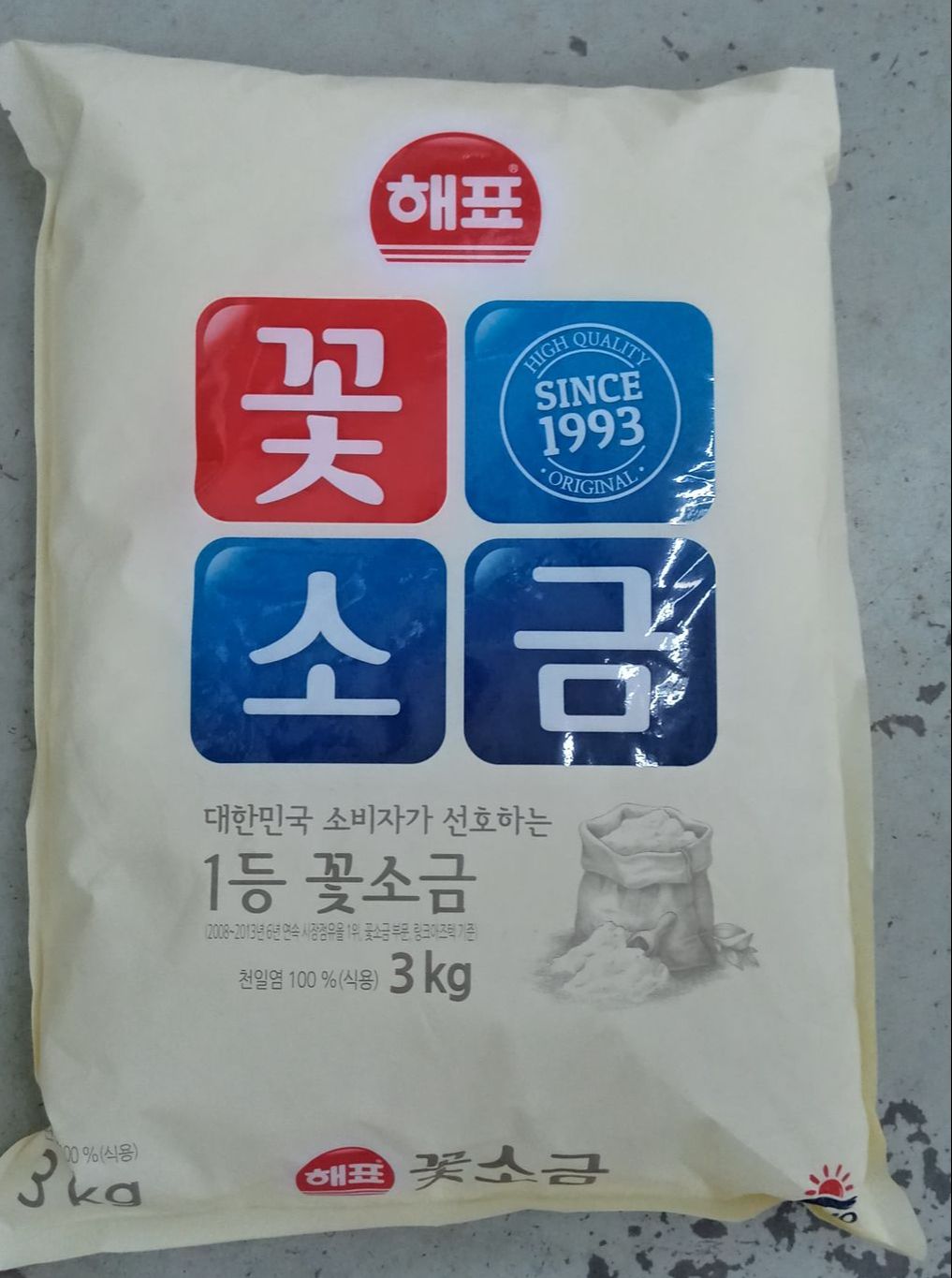Muối hoa, muối tinh hàn quốc 3kg túi to cho nhà hàng - 꽃소금