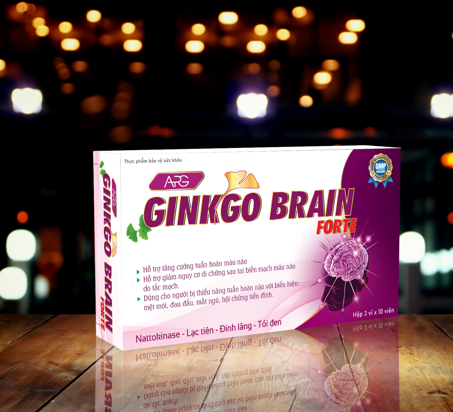 Bổ Não APG Ginkgo Brain Forte Hỗ trợ ngủ ngon, giảm đau đầu, tiền đình