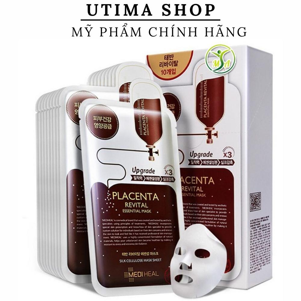 Mặt nạ đặp Mediheal Placenta Revital Essential Mask Nhau Thai Cừu Phục Hồi Da Mediheal - 1- 10 Miếng utima shop