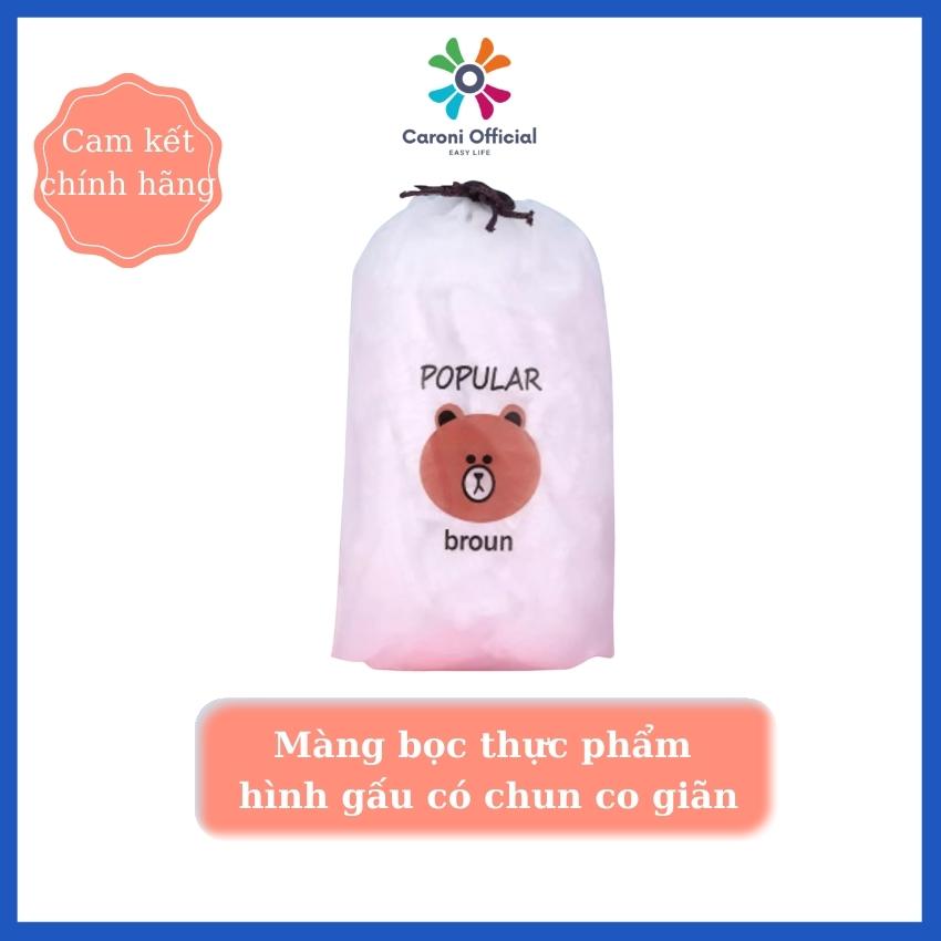 [HCM] Màng bọc thực phẩm có chun co giãn, túi gấu 100 cái, an toàn vệ sinh, tiện ích, không mùi có thể tái sử dụng nhiều lần – Caroni Store