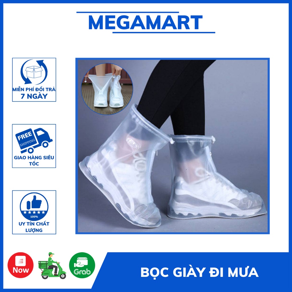 Bọc Giày Dép Đi Mưa - Áo Mưa Cho Giày Dép Tặng Kèm Gót Chống Đau Chân - MEGAMART