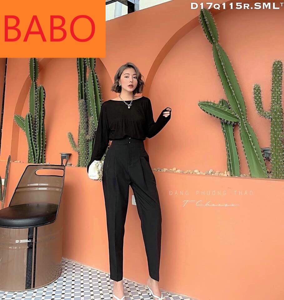 [ FREESHIP ] QUẦN BAGGY TÂY NỮ LƯNG CAO 2 NÚT CHÍT LY CAO CẤP BABO-NL09