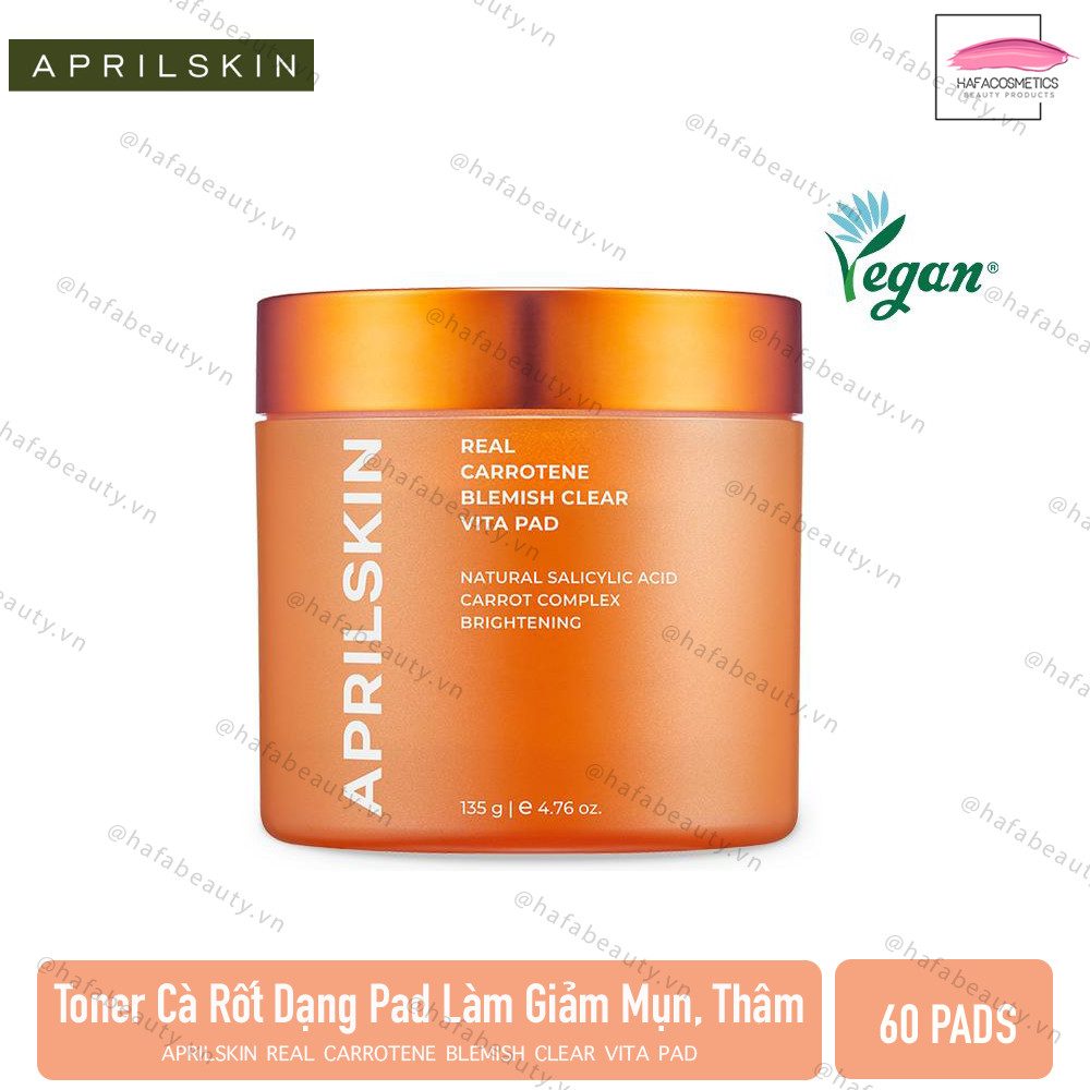 Toner Giảm Mụn Aprilskin Real Carrotene Vitamin Pad 135g