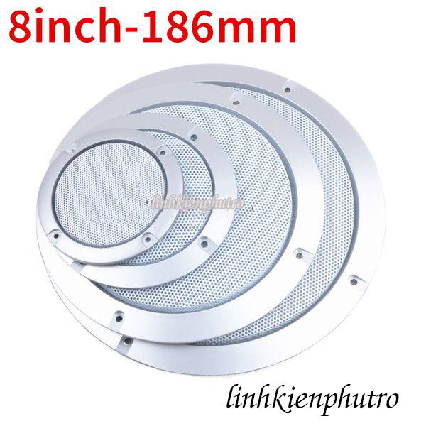 Khung bảo vệ loa dạng lưới trắng viền bạc 186mm - 8 inch