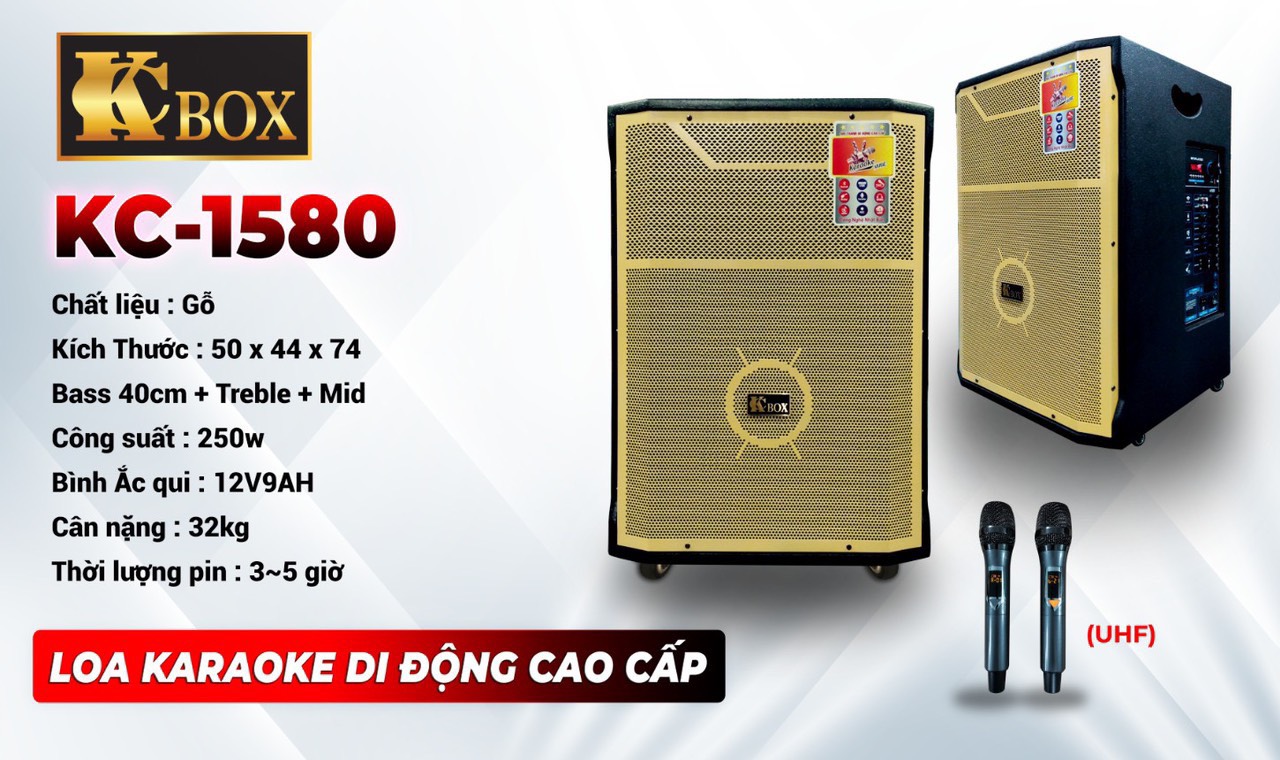 Loa kéo kcbox kc-1580 4 tấc - 3 đường tiếng - cực hot