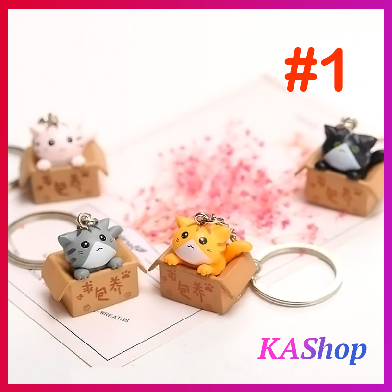 Móc khóa treo balo mèo mun xinh xắn - móc khóa cute nữ - kashop