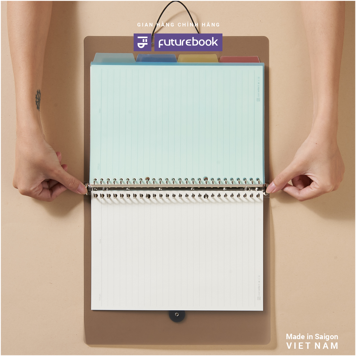 Sổ còng binder aibasic b5 26 chấu, sẵn ruột giấy refill, làm sổ tay planner, văn phòng phẩm futurebook.