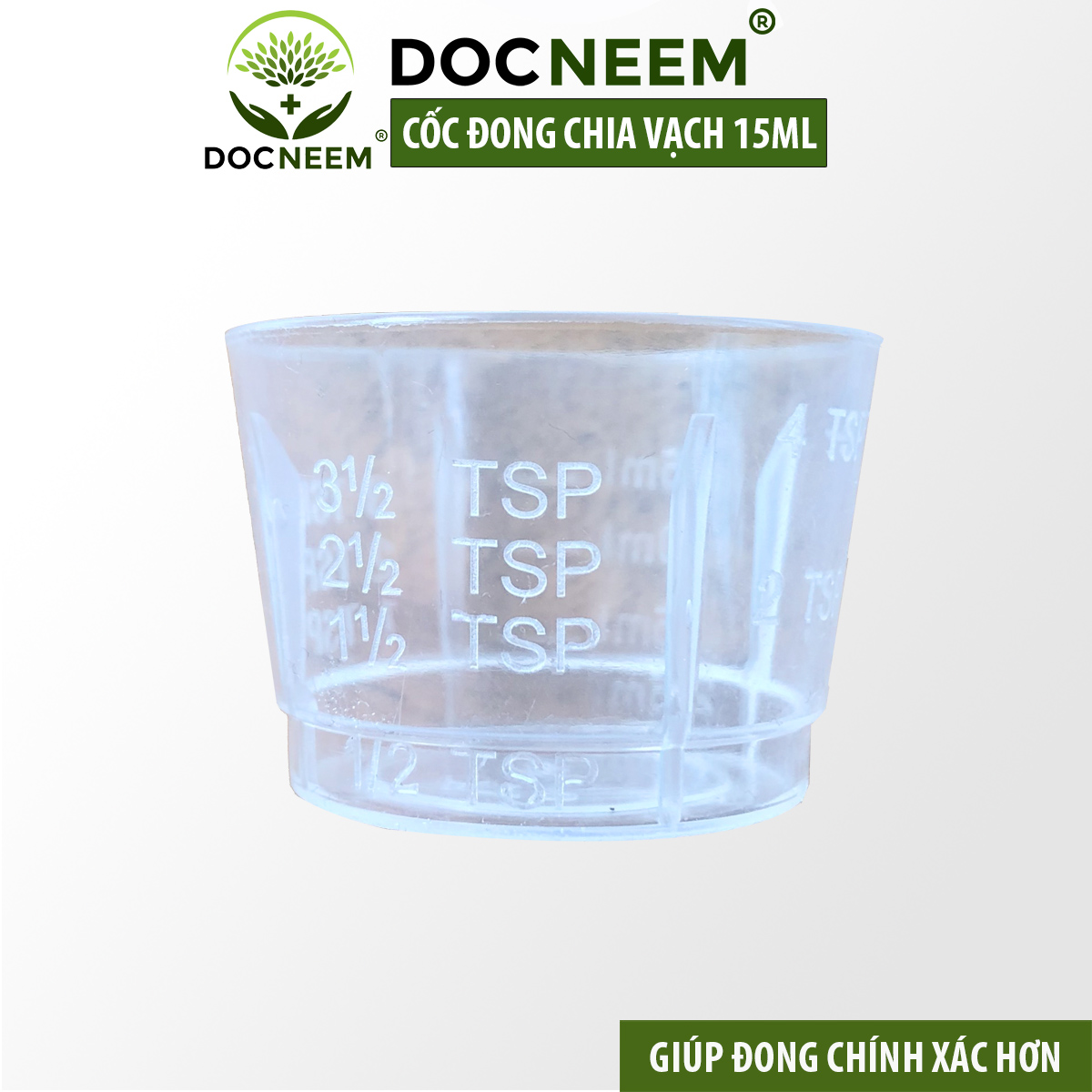 Đồ làm vườn cốc đong dầu neem và phân bón Docneem trong làm vườn, có chia vạch chính xác, hỗ trợ bón phân, phun trị bệnh, chăm cây cảnh