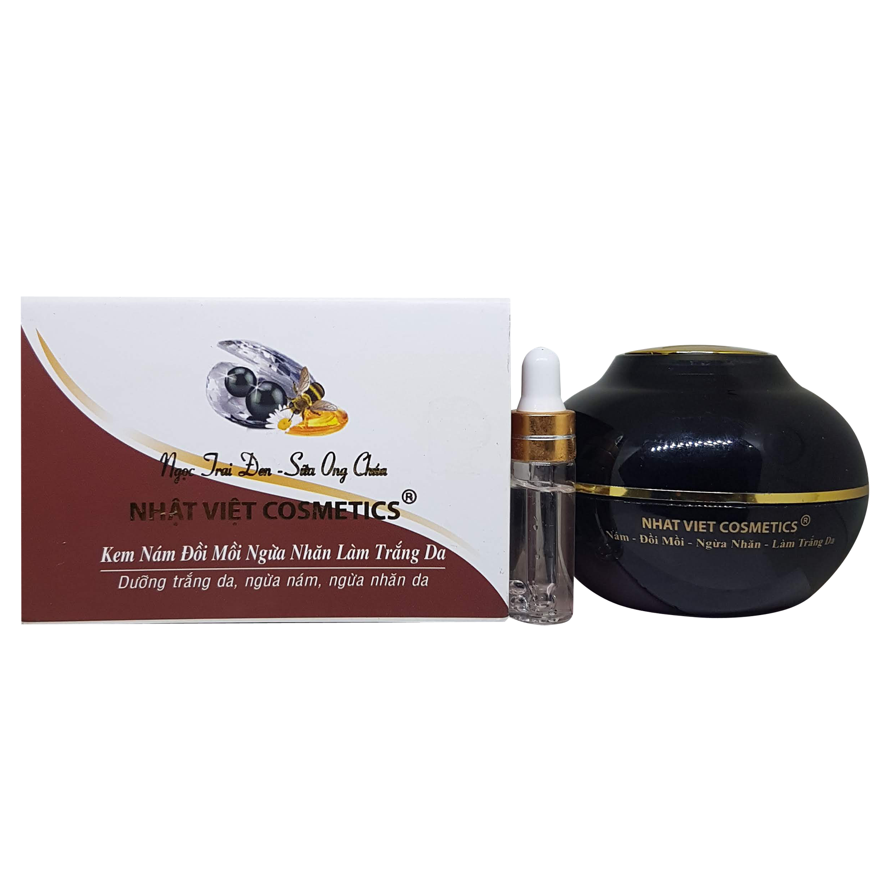 [HCM]KEM NÁM ĐỒI MỒI NGỪA NHĂN LÀM TRẮNG DA NGỌC TRAI ĐEN- SỮA ONG CHÚA NHẬT VIỆT COSMETICS 25G- 30G