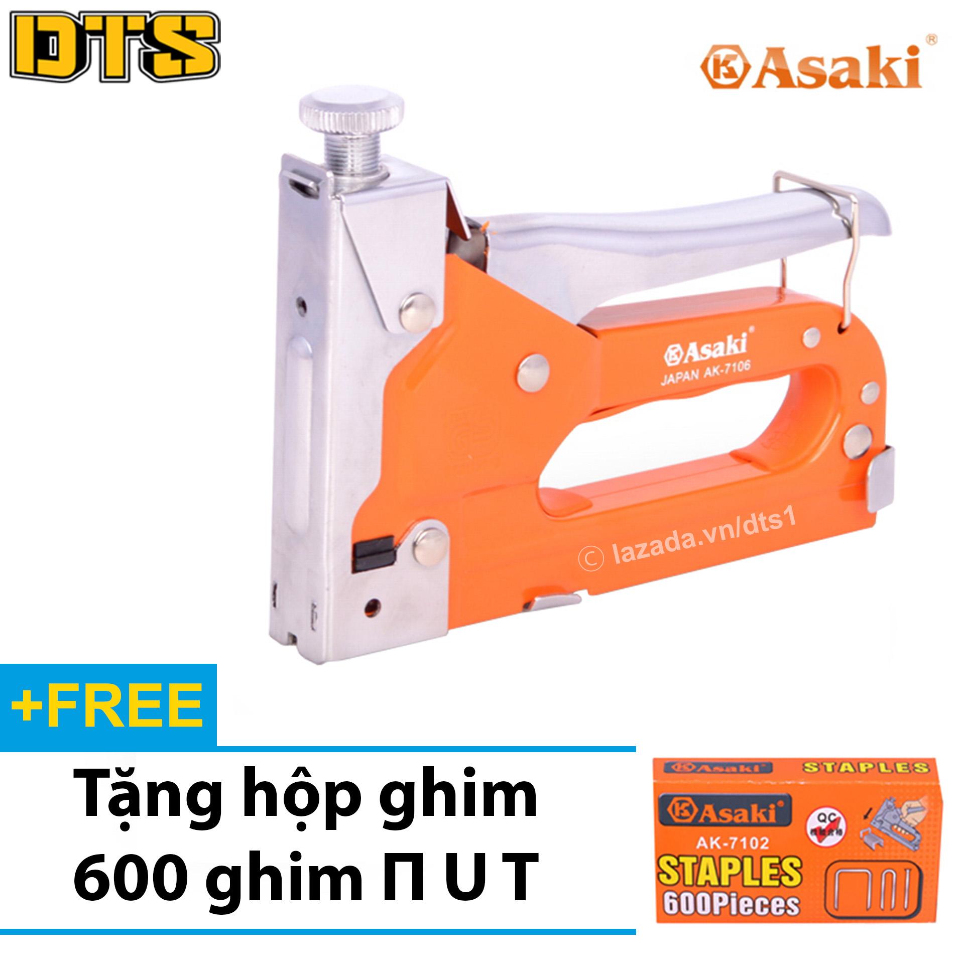 Súng bắn ghim đa năng có tăng lực, bắn 3 kiểu ghim П U T Asaki AK-7106 - Súng bấm ghim 3 tác dụng đa năng