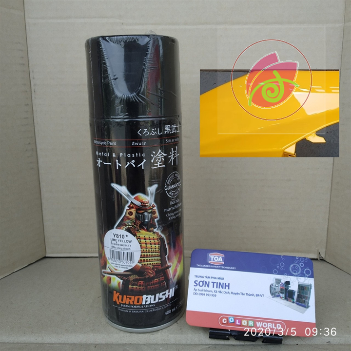 Y810 Sơn xịt samurai màu vàng chanh Y810 , vàng nghệ (400ML)