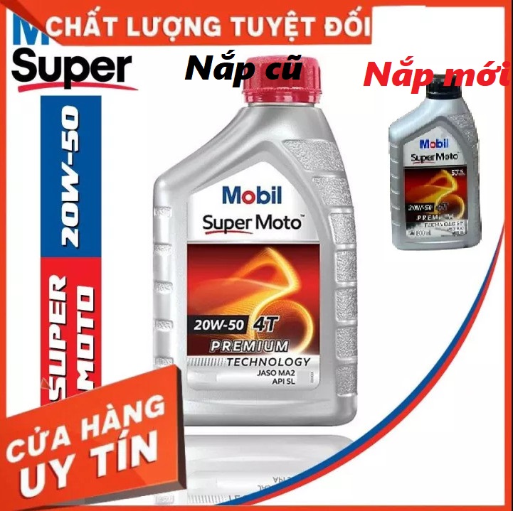 [Giá Hủy Diệt] Nhớt Xe Số Mobil Super Moto 20W50, nhớt mobil 20w50 nhớt xe số giảm gào máy cho xe lâ