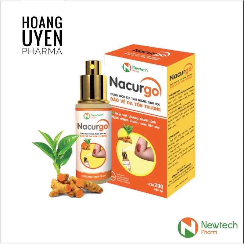 Nacurgo xịt - tạo màng sinh học bảo vệ da tổn thương - 12ml