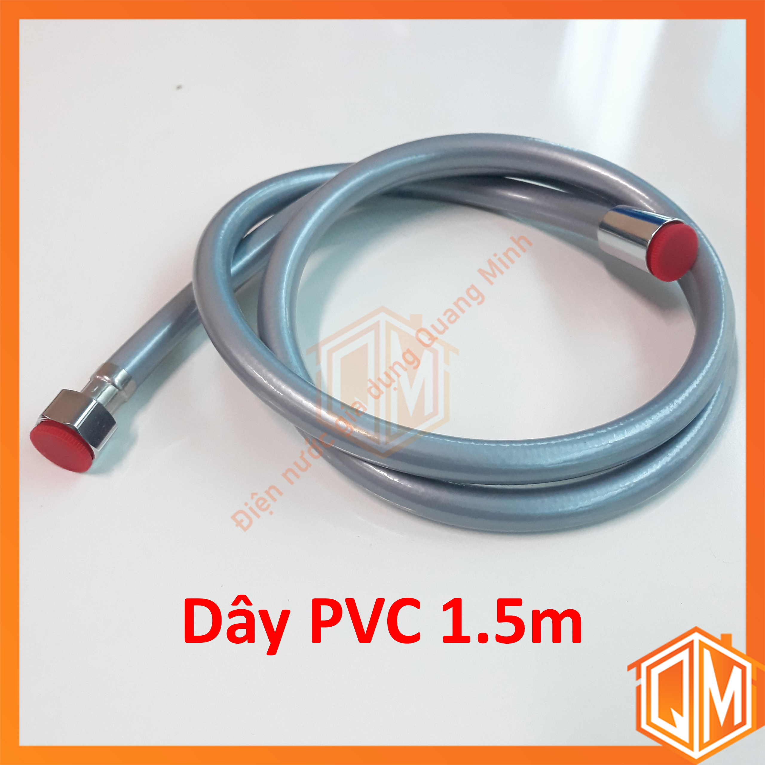 Dây vòi hoa sen, dây xịt bằng nhựa PVC màu xám 1.5m