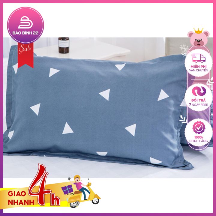 1 vỏ gối nằm 40x60cm, chất vải chống nhăn, không xù lông - Bảo Bình 22 - vo goi - áo gối - ao goi