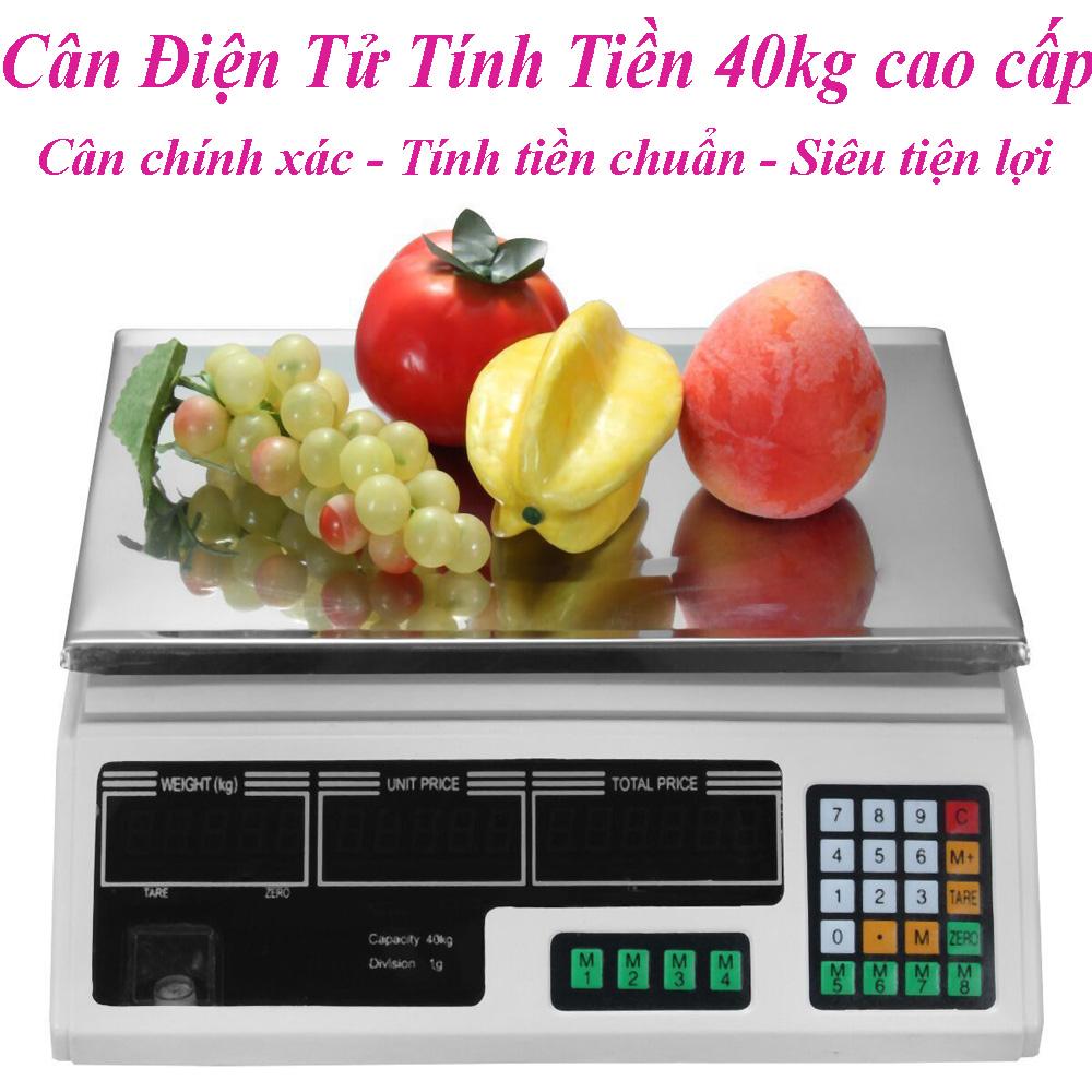 Cân điện tử tính tiền Hàn Quốc loại 40KG cao cấp, Cân để bàn, tính tiền chuẩn chỉnh nhanh mà tiện lợi , được thiết kế tối ưu cho việc tính tiền tại cửa hàng , siêu thị mini , các quầy bán hoa quả,...vv BH 1 năm bởi Trademard