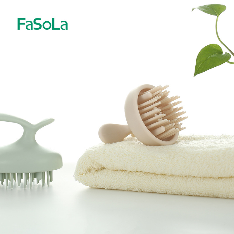 Lược gội đầu đa năng Fasola bằng Silicon, bàn chải mát xa tạo bọt, sạch gàu, mềm mại