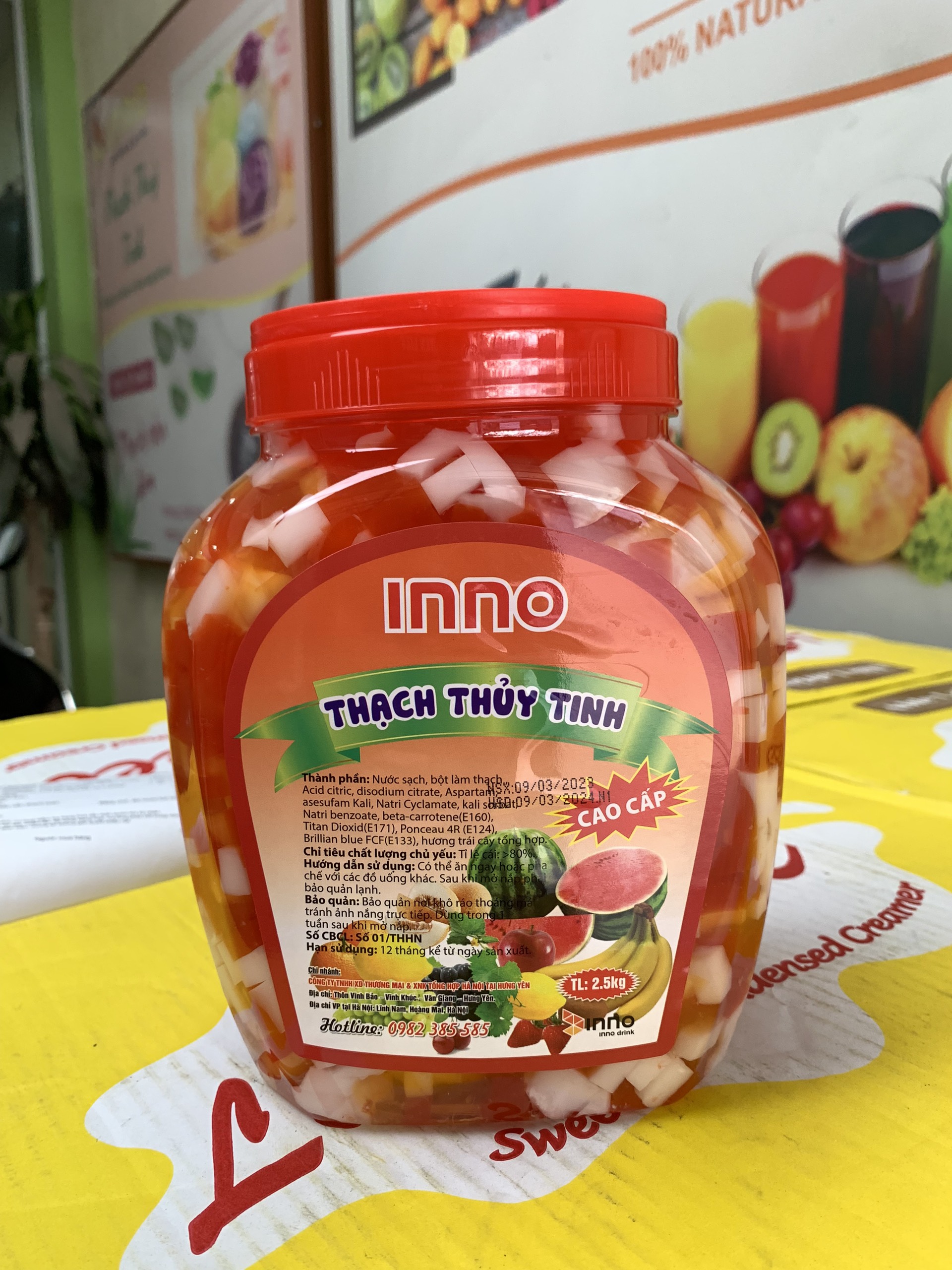 Thạch thủy tinh hoa quả (thạch 3 màu)