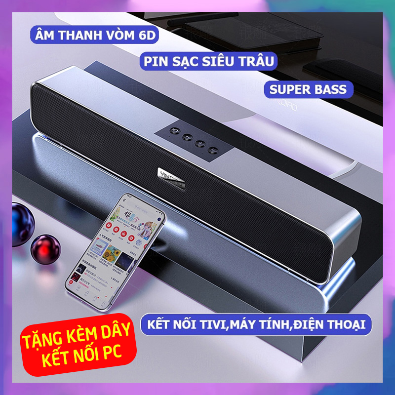 Loa Bluetooth Soundbar A36 (E3502) Siêu Bass - Loa Di Động Hỗ Trợ Thẻ Nhớ, USB, Jack cắm 3.5mm - Loa Bluetooth Không Dây PIN Khủng Bass Siêu Trầm, Âm Thanh Cực Phê - Loa Bluetooth Dáng Dài Bán Cực Chạy