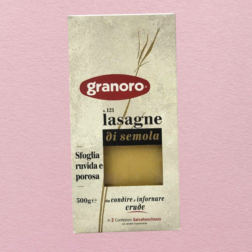 (Hộp 500g - LASAGNE) MÌ LÁ GRANORO Durum Wheat Semolina Lasagne