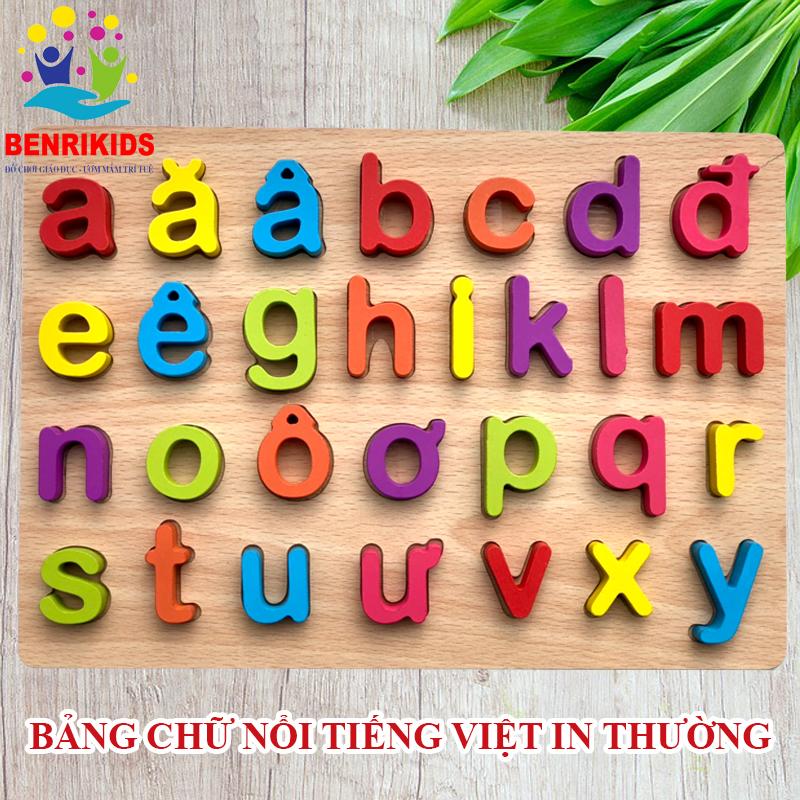 Bảng Học Chữ Cái Tiếng Việt Nổi In Thường Bằng Gỗ Hàng Việt Nam