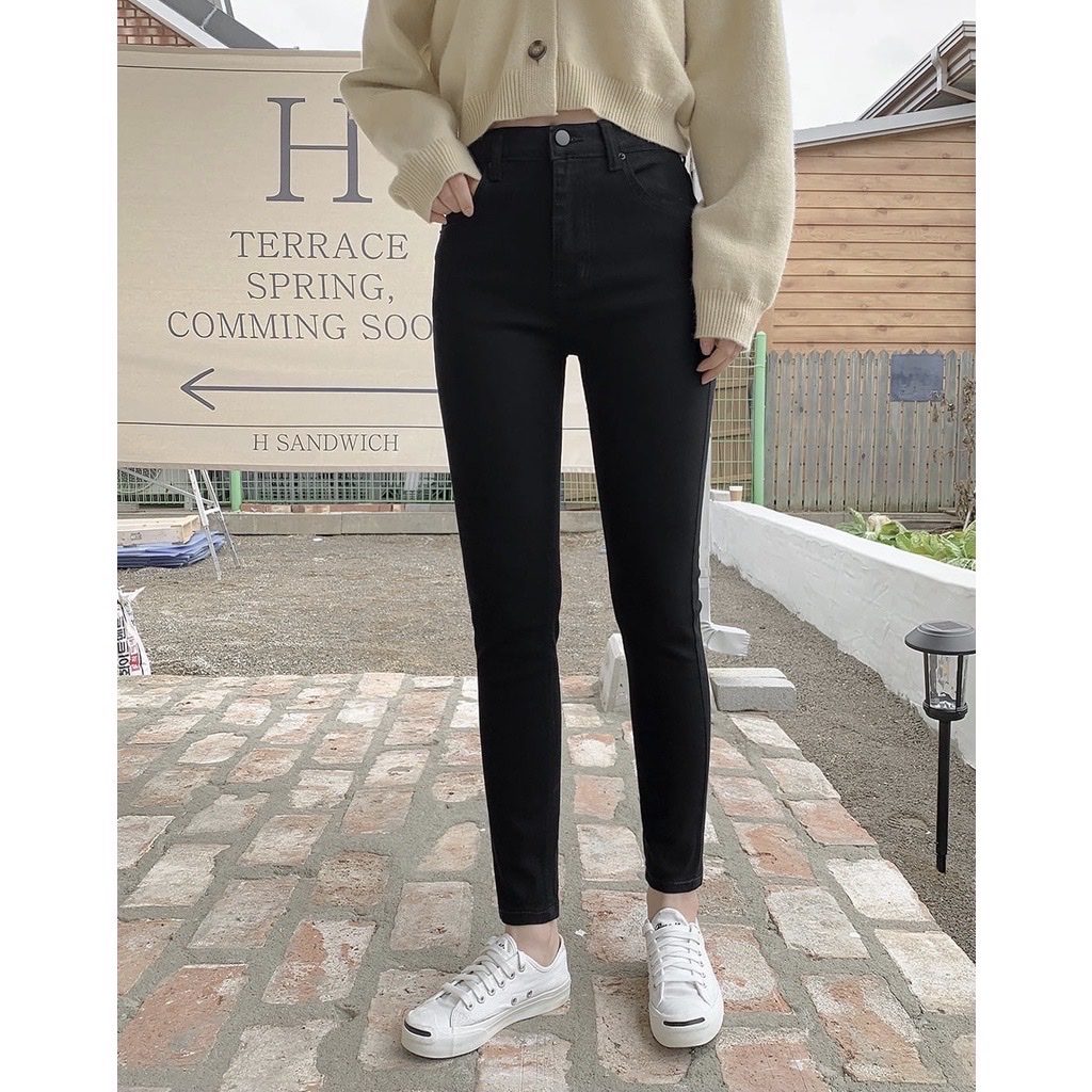 [Hoàn tiền 15% 25-27/4] Quần Jean Nữ Lưng Cao Ôm Đen Co Giãn Skinny GOZ BOUTIQUE , Quần Jeans Nữ Lưng Cao Bigsize , Quần Bò Nữ Lưng Cao Size Đại