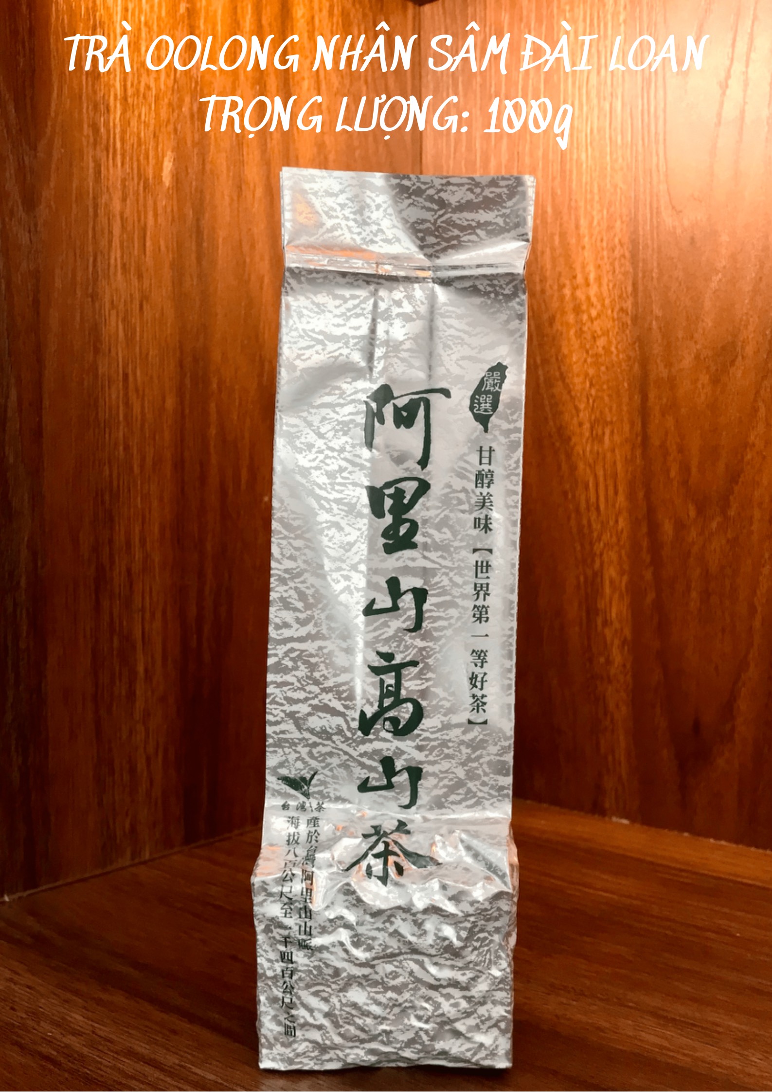 Trà ô long nhân sâm đài loan - organic tea - 100g - việt long trà