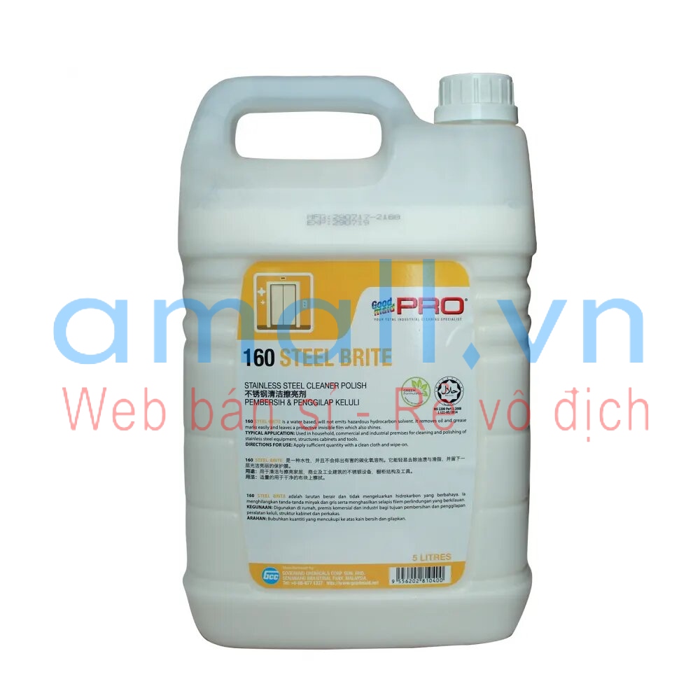 Dung dịch đánh làm sạch và đánh bóng kim loại goodmaid gmp 160 steel brite 5l