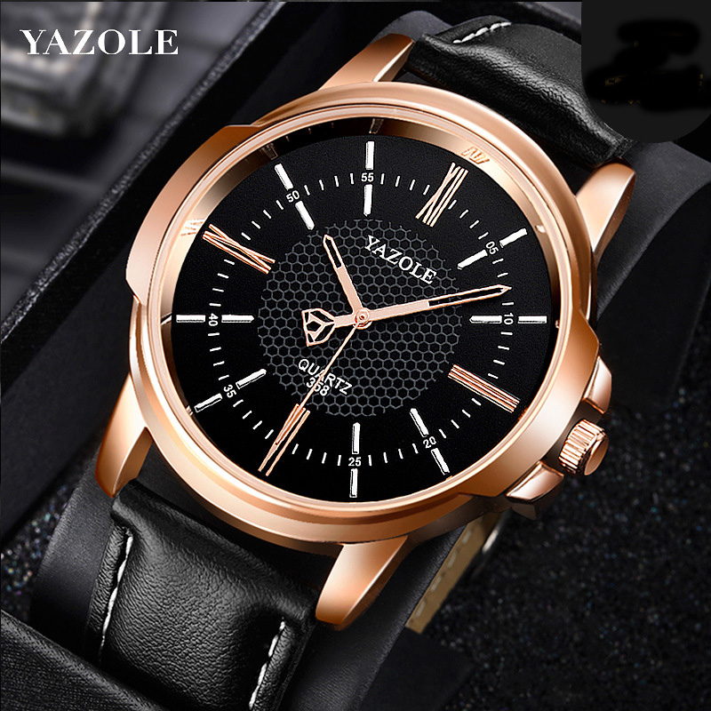 Đồng hồ nam dây da Yazole 336