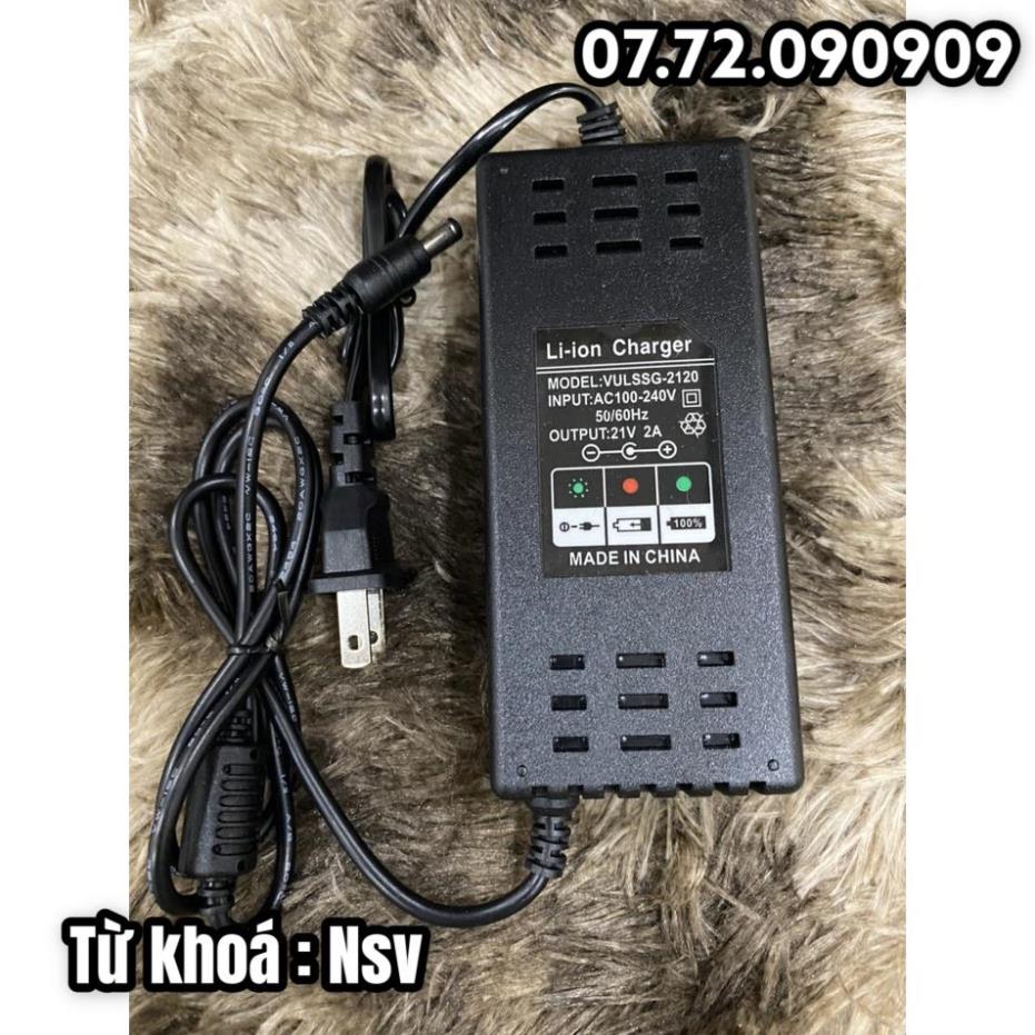Nsv sạc 5s 21v 2a loại tốt , chuyên sạc pin li-ion 18v, có đèn báo đầy. bn.